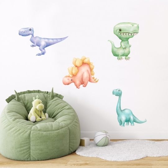 Dinosaur Selection Room Scene Dinosaur Removable Wall Decal Art for Kids rooms by Australian Artist from Minnow Lane Prints