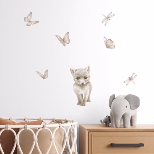 Fox Cub and Butterflies Room Scene 2